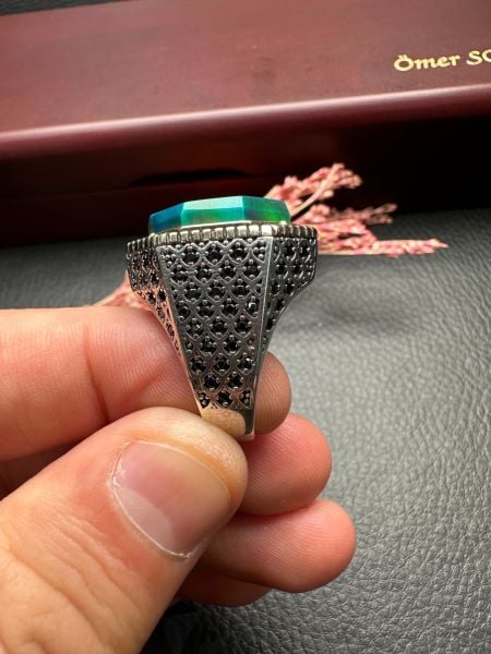 Özel Tasarım Opal Taşlı Gümüş Yüzük