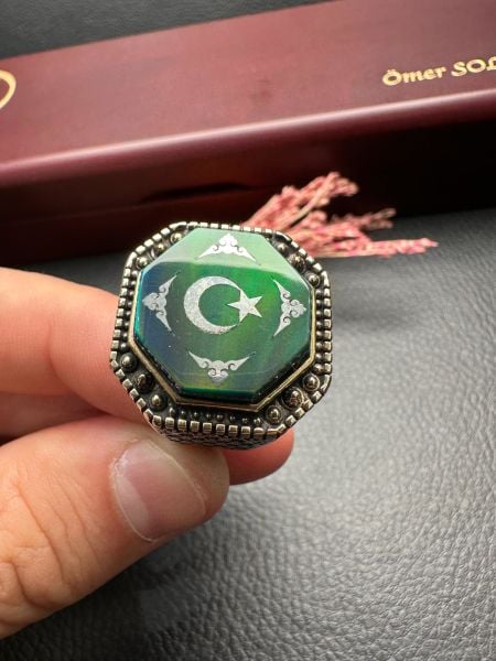 Özel Tasarım Opal Taşlı Gümüş Yüzük