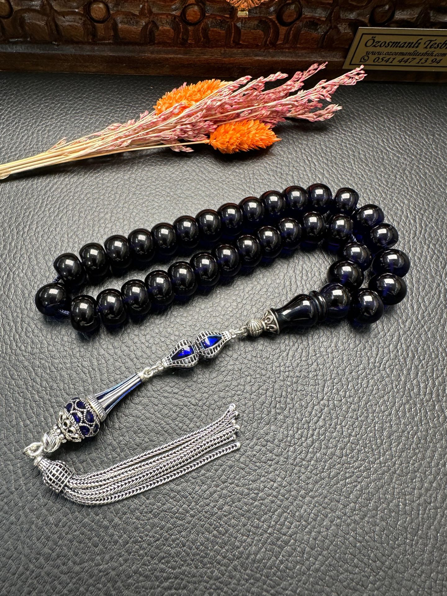 Basık Model  Ateş Kehribar Tesbih