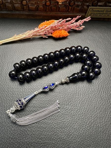 Basık Model  Ateş Kehribar Tesbih