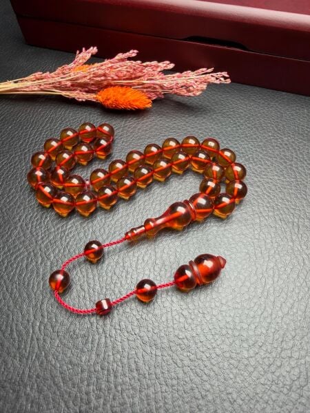 Küre Model Ateş Kehribar Tesbih