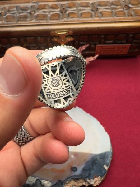 Özel Tasarım Mavi Taşlı Gümüş Yüzük