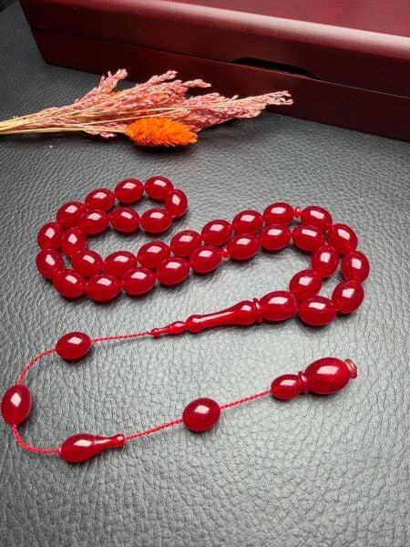 Badem Model Sıkma Kehribar Tesbih