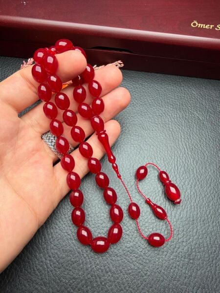 Badem Model Sıkma Kehribar Tesbih