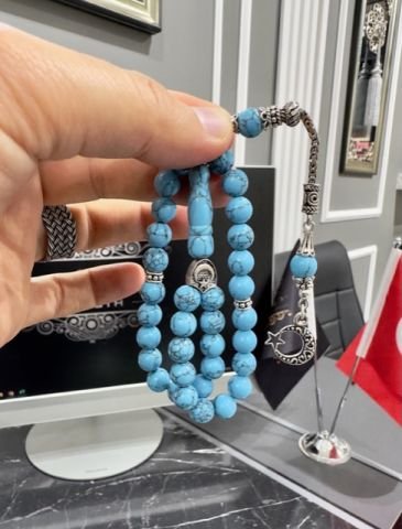 Küre  Model Firuze Taşı Doğal Taş Tesbih