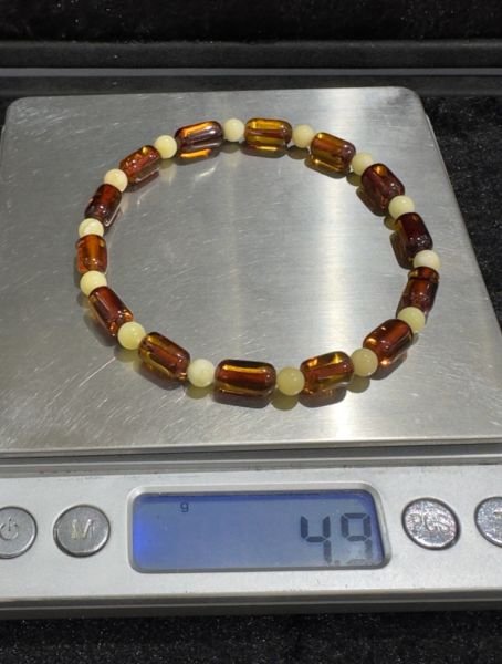 Kapsül Model Damla Kehribar Yetişkin Bileklik