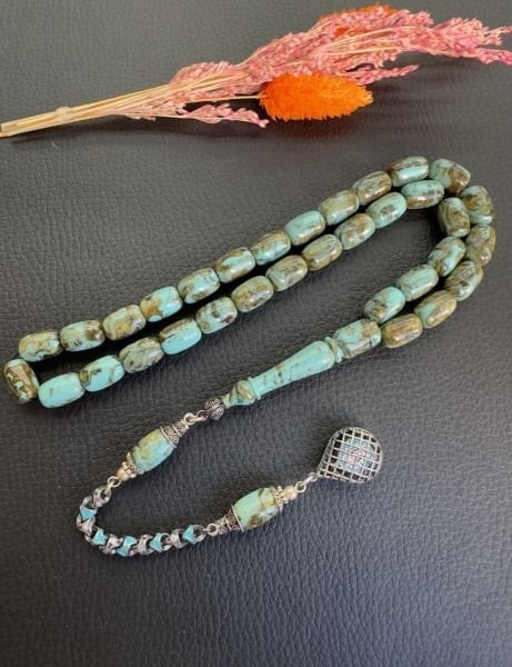 Kapsül  Model Arizona Firuze Taşı Doğal Taş Tesbih