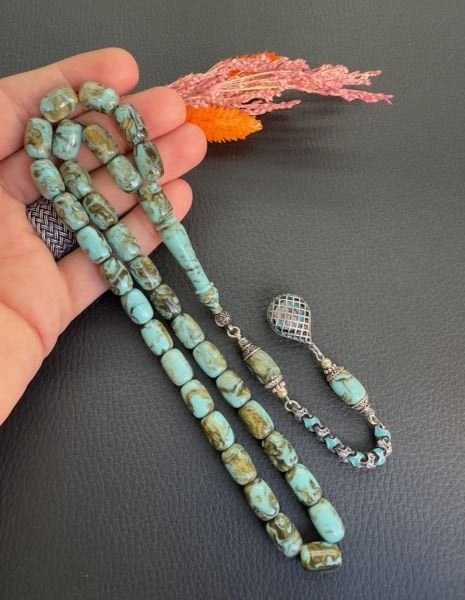 Kapsül  Model Arizona Firuze Taşı Doğal Taş Tesbih