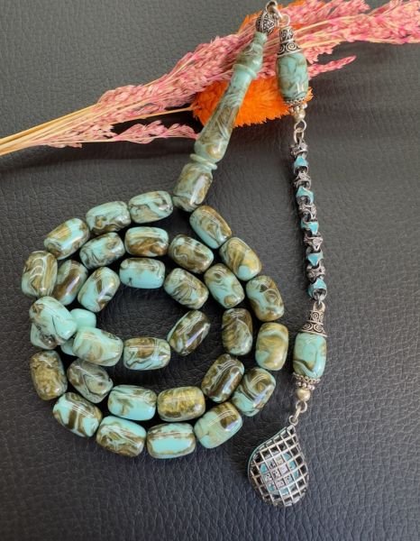 Kapsül  Model Arizona Firuze Taşı Doğal Taş Tesbih