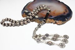 Gümüş Sarma Beyaz Renk Mineli  Kuka Tesbih