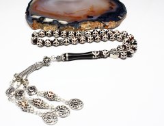 Gümüş Sarma Beyaz Renk Mineli  Kuka Tesbih