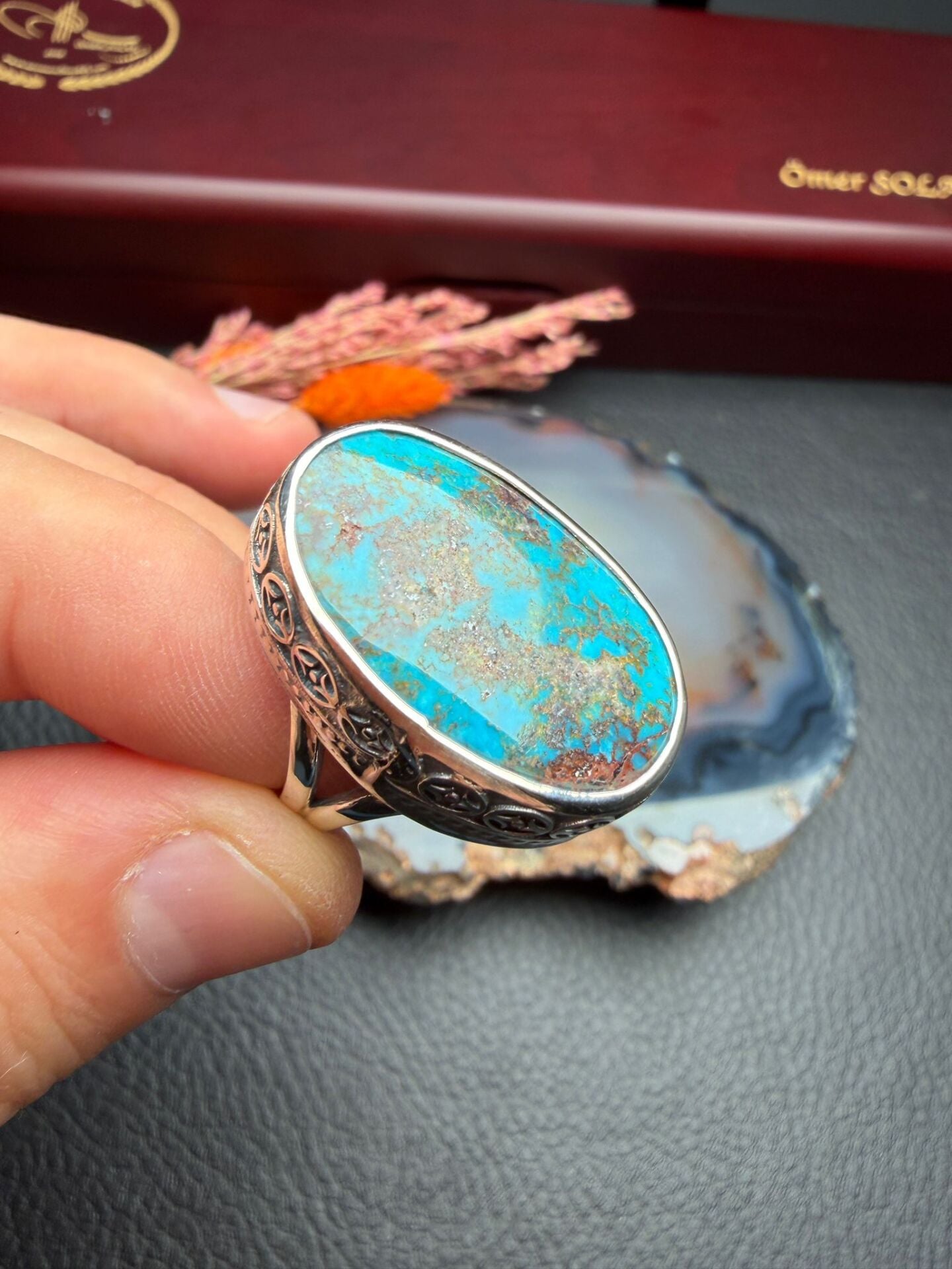 Firuze Taşlı Gümüş Yüzük