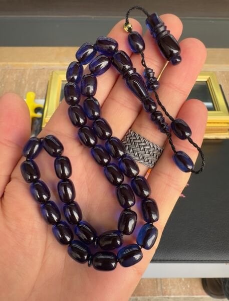 Kapsül Model Parlement Mavi Ateş Kehribar Tesbih