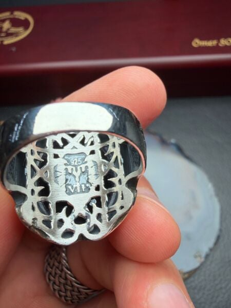 KehribarTaşlı Gümüş Yüzük