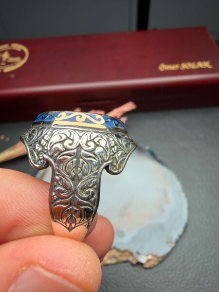 KehribarTaşlı Gümüş Yüzük