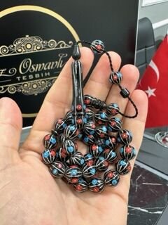Tombul Beyzi Model  Gümüş İşlemeli Erzurum Oltu Tesbih