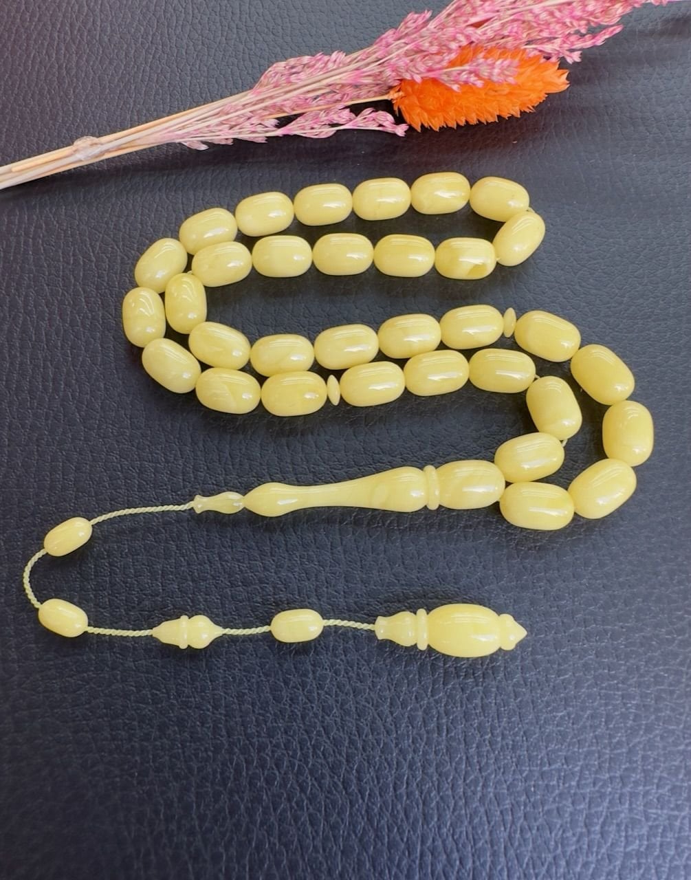 Kapsül Model Tek Kaya Usta İşçilikli Baltık Damla Kehribar Tesbih