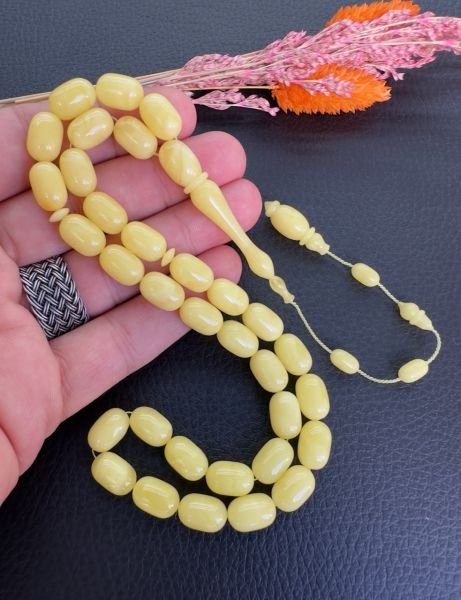 Kapsül Model Tek Kaya Usta İşçilikli Baltık Damla Kehribar Tesbih