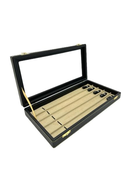 Camlı Tesbih Kutusu 5 Li Lüks Siyah Renk