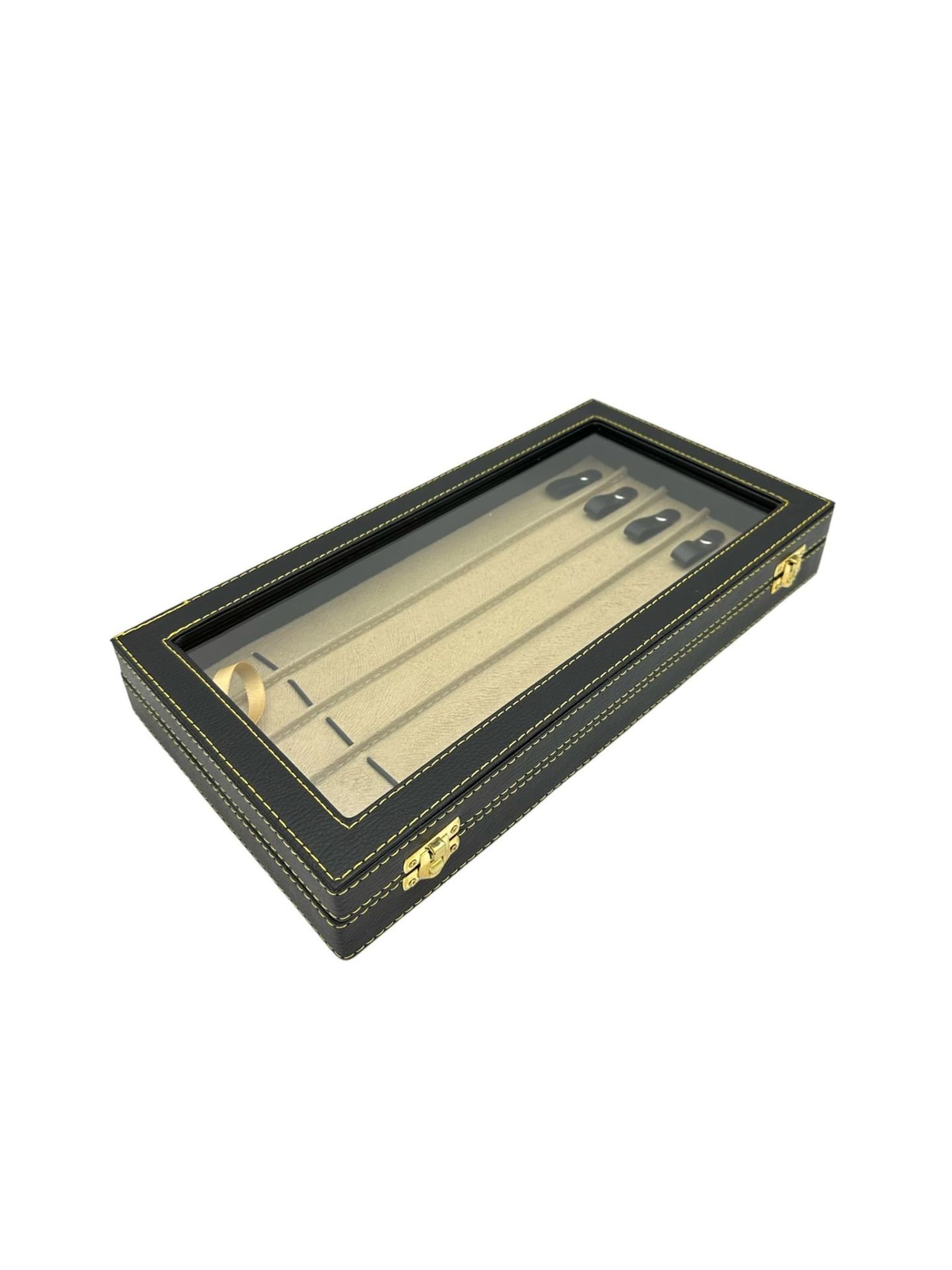 Camlı Tesbih Kutusu 5 Li Lüks Siyah Renk