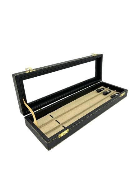 Camlı Tesbih Kutusu 3 Lü Lüks Siyah Renk