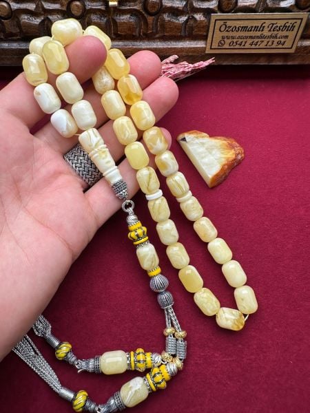 Kapsül Model Damla Kehribar Tesbih