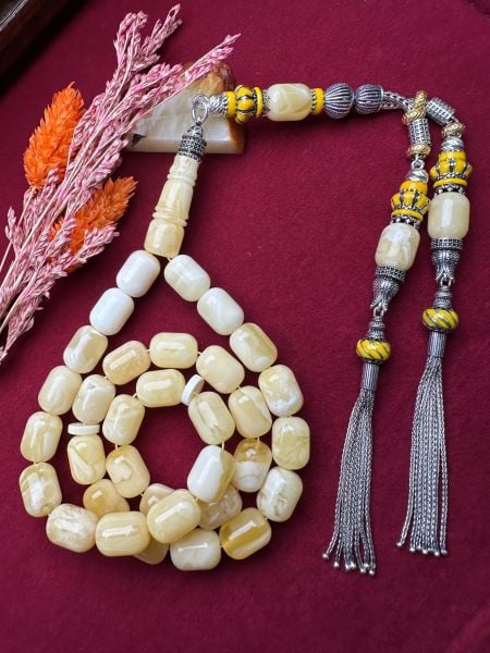 Kapsül Model Damla Kehribar Tesbih