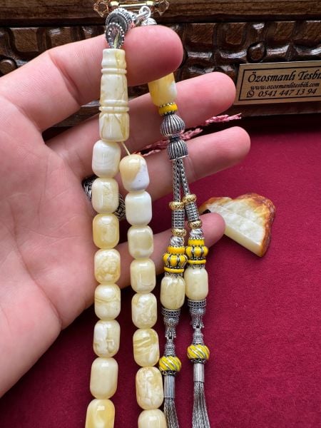 Kapsül Model Damla Kehribar Tesbih