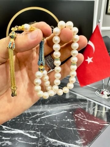 Küre Kesim İnci Taşı Doğal Taş Tesbih