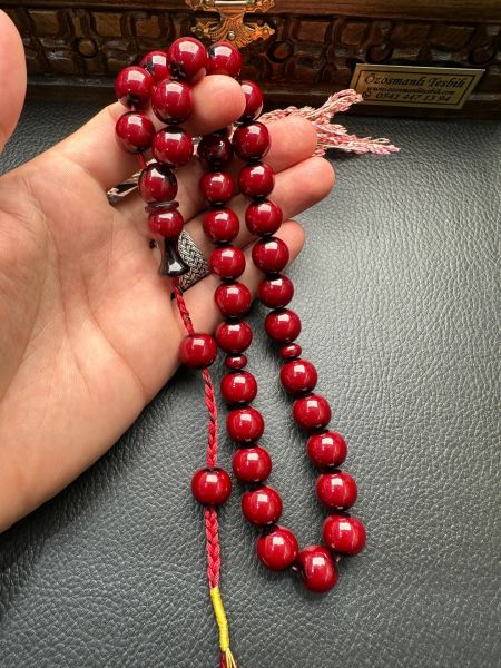 Küre Model Sürmeli Sıkma Kehribar Tesbih