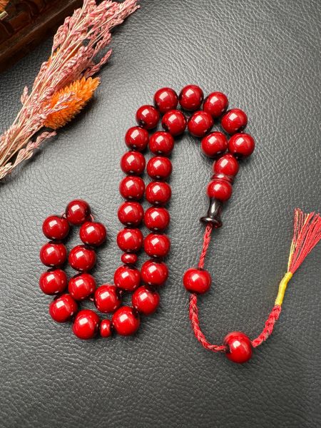 Küre Model Sürmeli Sıkma Kehribar Tesbih