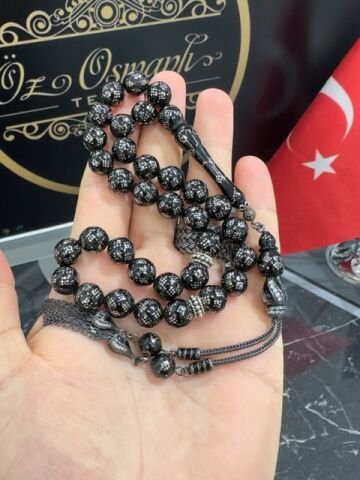 Küre Model Gümüş İşlemeli Kuka Tesbih