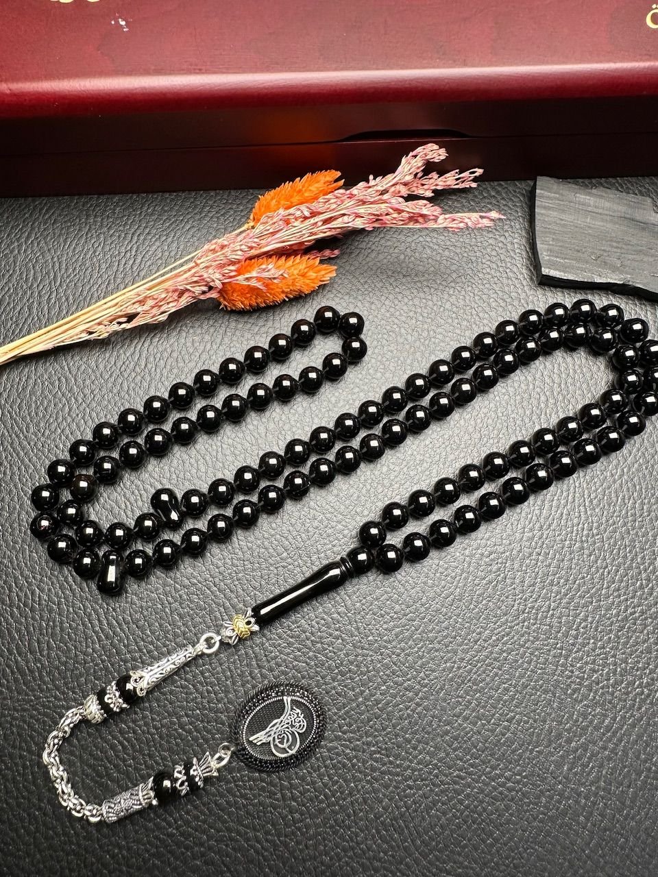 Armudi  Model 99'luk Sade Erzurum Oltu Taşı Tesbih