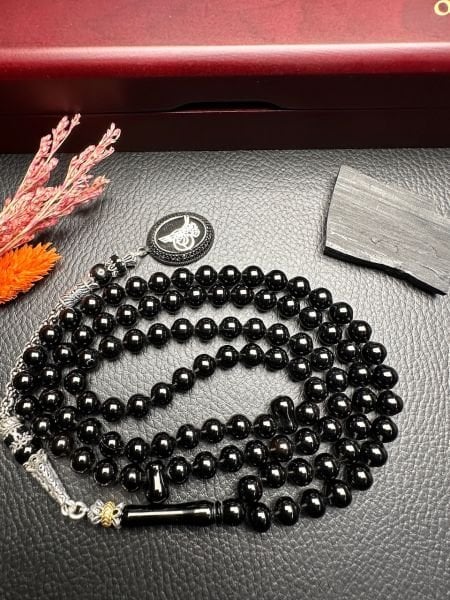 Armudi  Model 99'luk Sade Erzurum Oltu Taşı Tesbih