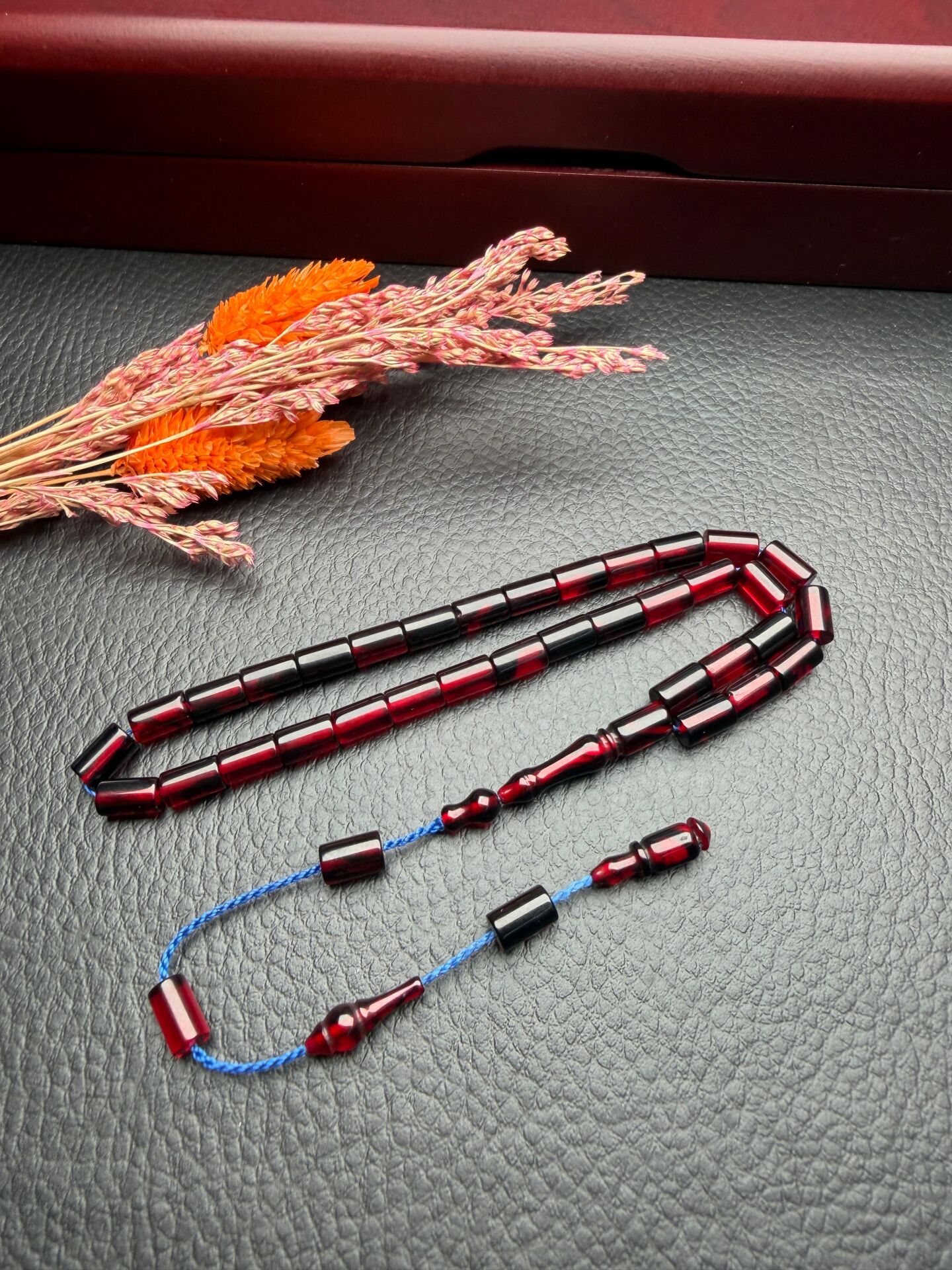 Küçük Boy Kesme Model  Ateş Kehribar Tesbih