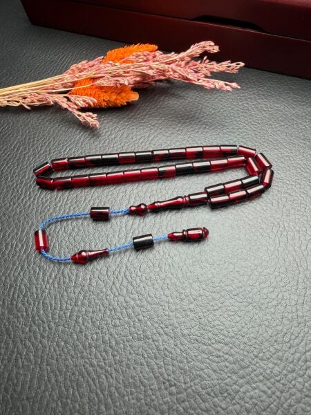 Küçük Boy Kesme Model  Ateş Kehribar Tesbih