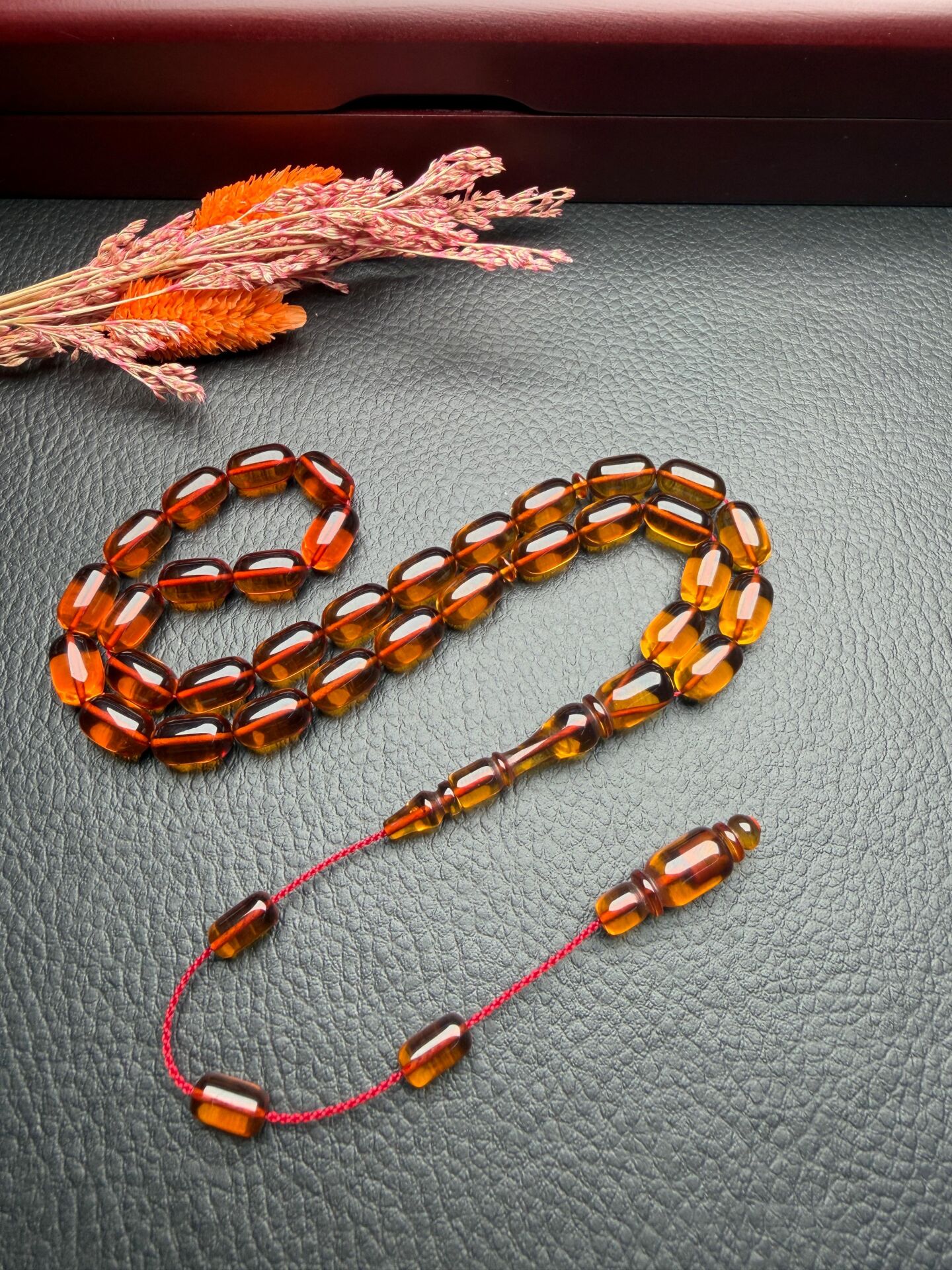 Patinli Ateşi Zar Kehribar Tesbih