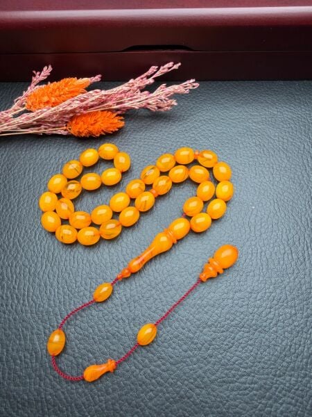 Badem Model Sıkma Kehribar Tesbih