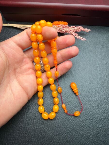 Badem Model Sıkma Kehribar Tesbih