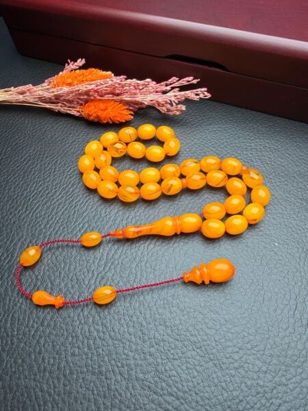 Badem Model Sıkma Kehribar Tesbih