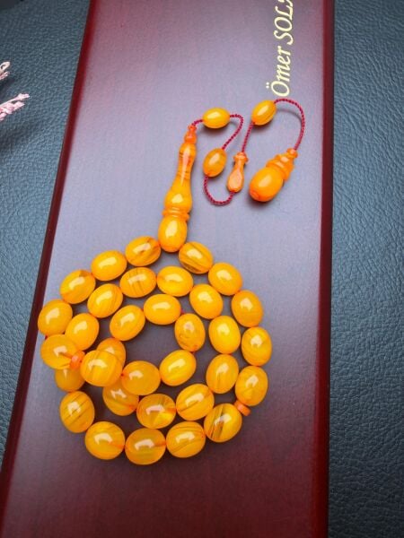 Badem Model Sıkma Kehribar Tesbih