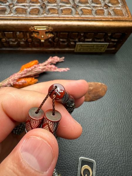 Kesme Model Gümüş İşlemeli Kuka Tesbih