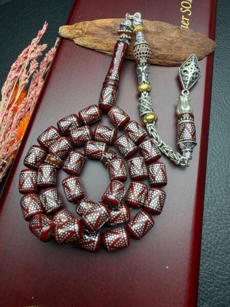 Kapsül Model Gümüş  İşlemeli Kuka Tesbih