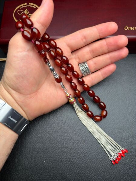 Kapsül Model Çubuk Sıkma Kehribar Tesbih