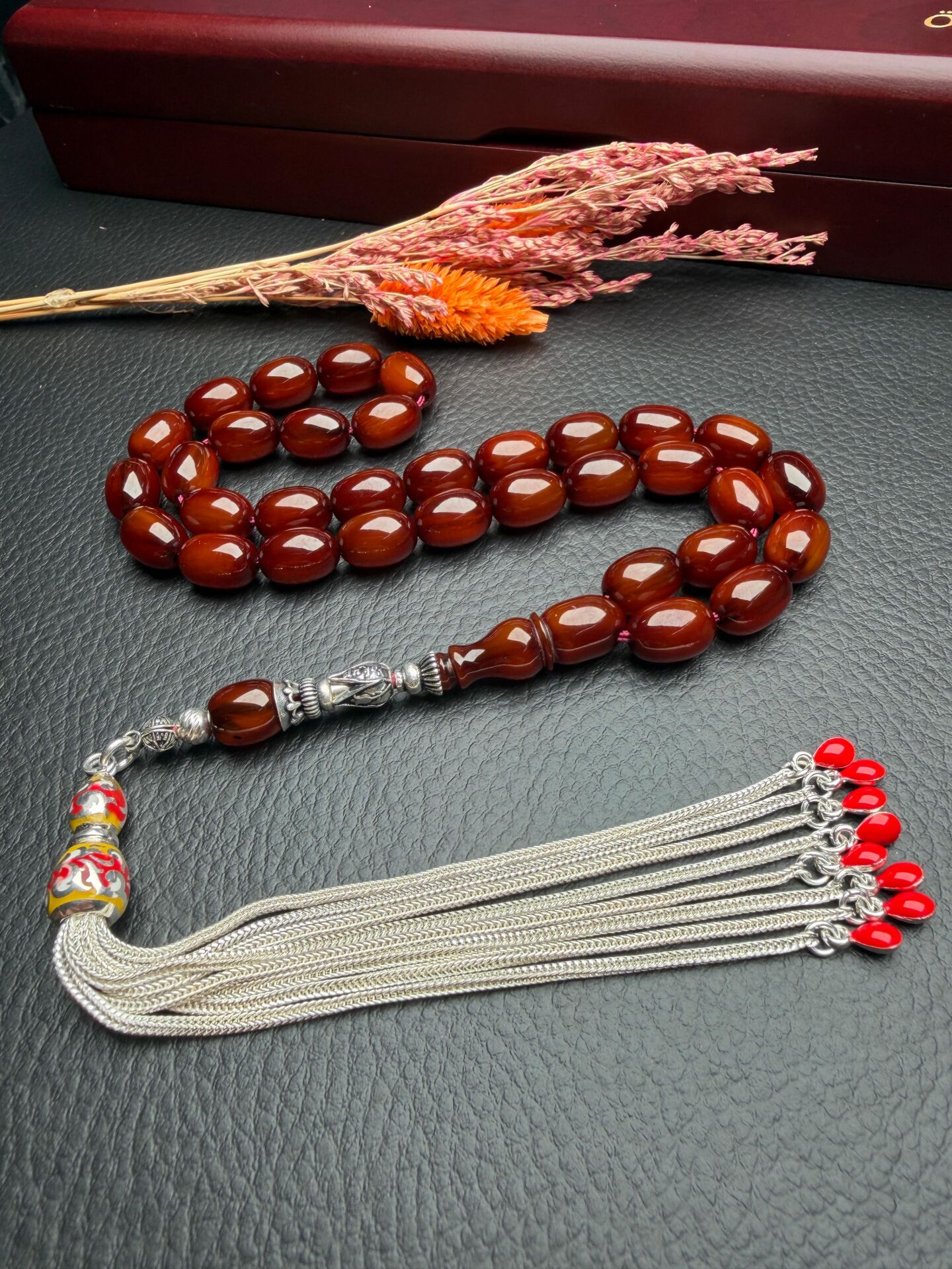 Kapsül Model Çubuk Sıkma Kehribar Tesbih