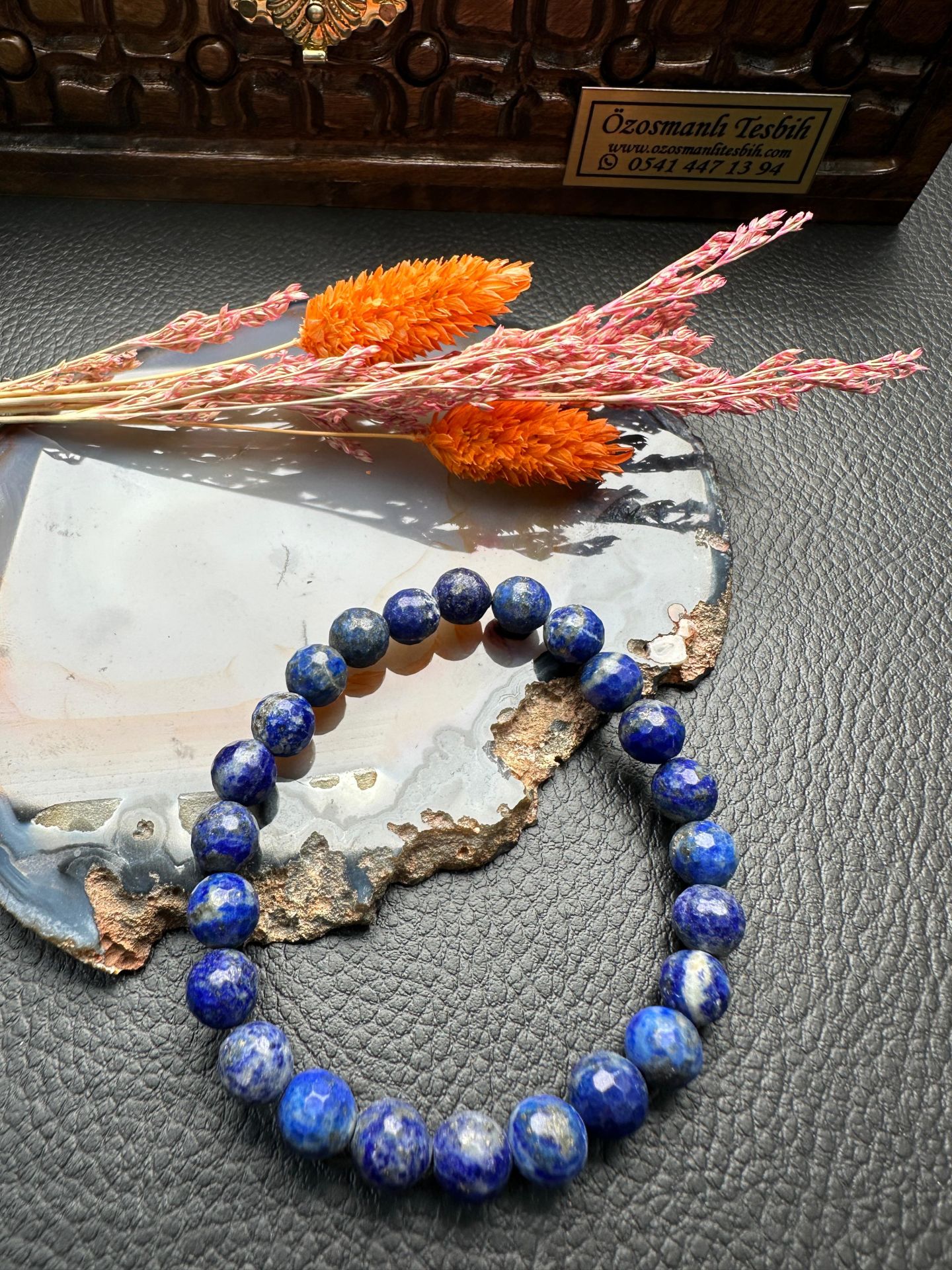 Küre Model Lapis Lazuli Doğal Taş Bileklik