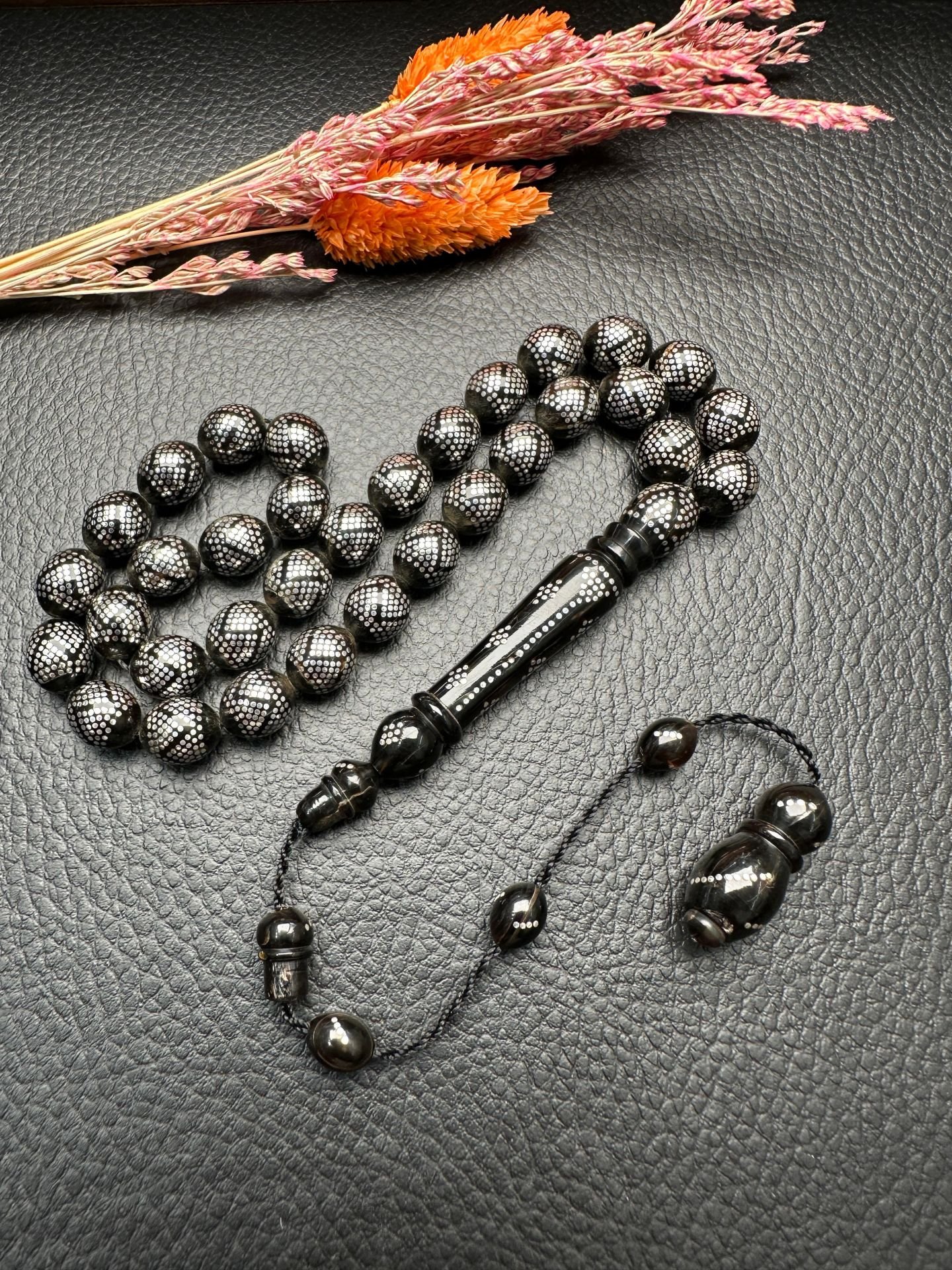 Beyzi Model Gümüş İşlemeli Caretta Bağa Tesbih