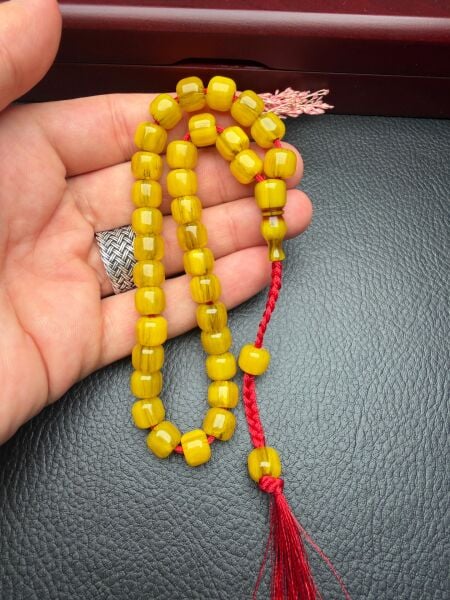 Basık Model Sıkma Kehribar Tesbih