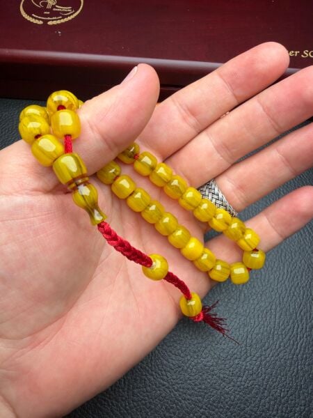 Basık Model Sıkma Kehribar Tesbih