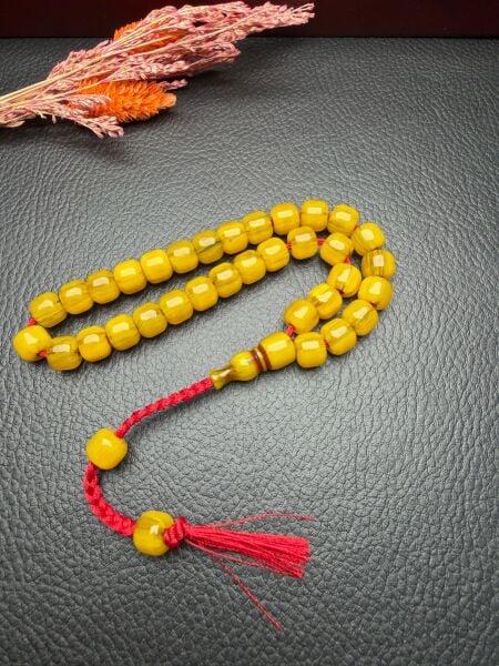 Basık Model Sıkma Kehribar Tesbih